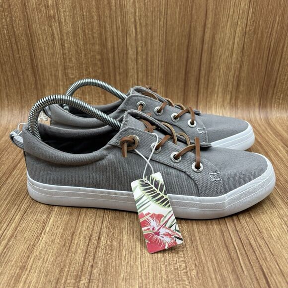 Tommy Bahama Gray Canvas Slip On Cushioned Sneakers Comfort Women's size 10 - Picture 1 of 9